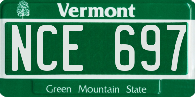 VT license plate NCE697