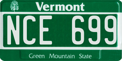 VT license plate NCE699