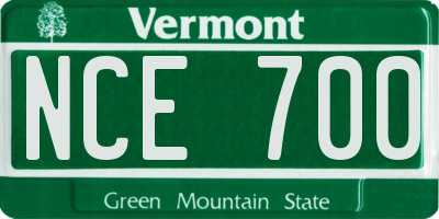 VT license plate NCE700