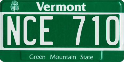 VT license plate NCE710