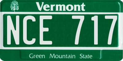 VT license plate NCE717