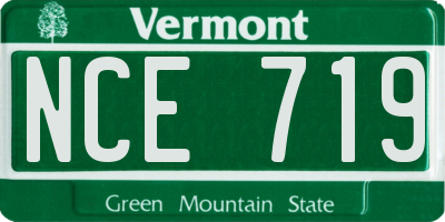 VT license plate NCE719