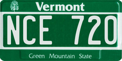 VT license plate NCE720