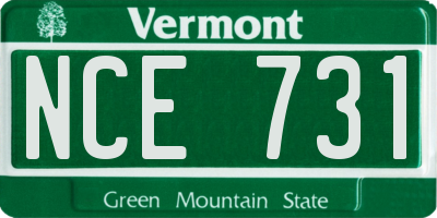 VT license plate NCE731