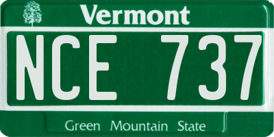 VT license plate NCE737