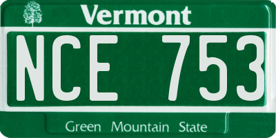 VT license plate NCE753