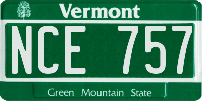 VT license plate NCE757