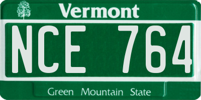 VT license plate NCE764