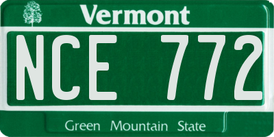 VT license plate NCE772