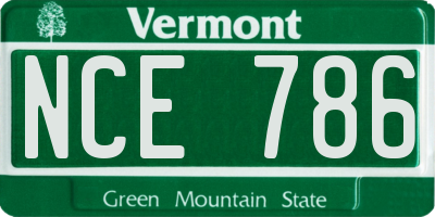VT license plate NCE786