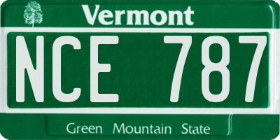 VT license plate NCE787