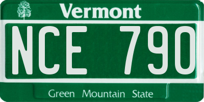 VT license plate NCE790