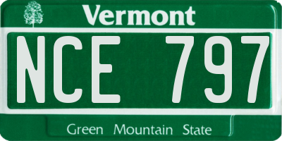 VT license plate NCE797