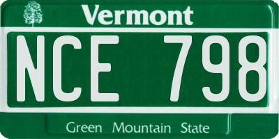VT license plate NCE798