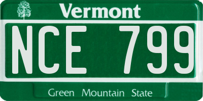VT license plate NCE799