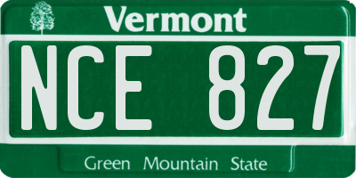 VT license plate NCE827