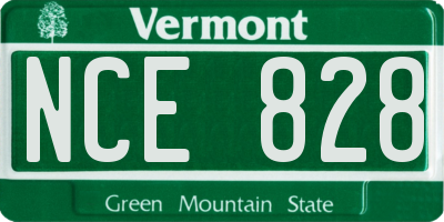 VT license plate NCE828