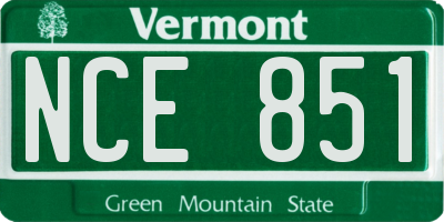 VT license plate NCE851