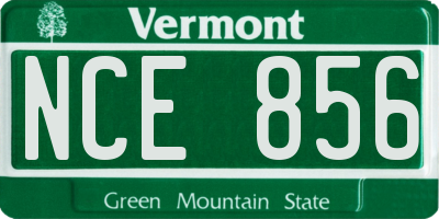 VT license plate NCE856