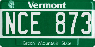 VT license plate NCE873