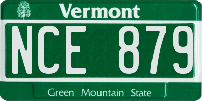 VT license plate NCE879