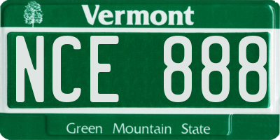 VT license plate NCE888