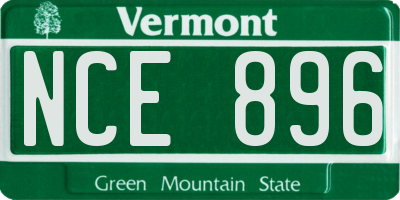 VT license plate NCE896