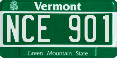 VT license plate NCE901