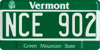 VT license plate NCE902