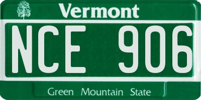 VT license plate NCE906