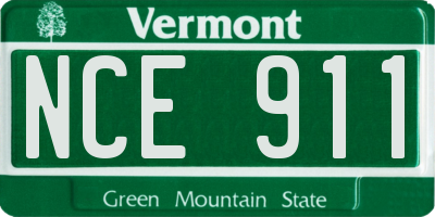 VT license plate NCE911