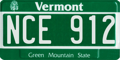 VT license plate NCE912
