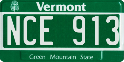 VT license plate NCE913