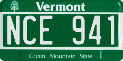 VT license plate NCE941