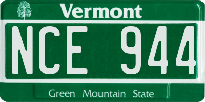 VT license plate NCE944