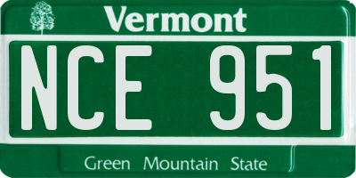 VT license plate NCE951