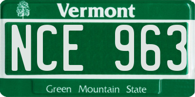 VT license plate NCE963