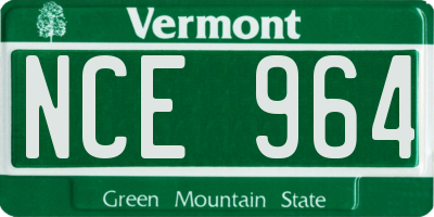 VT license plate NCE964