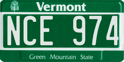 VT license plate NCE974