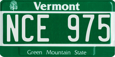 VT license plate NCE975