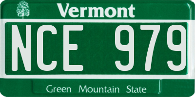 VT license plate NCE979