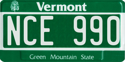 VT license plate NCE990