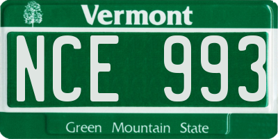 VT license plate NCE993