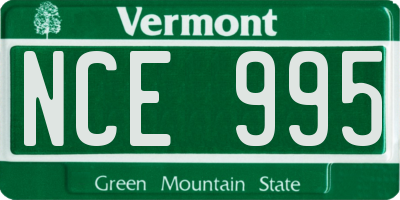 VT license plate NCE995
