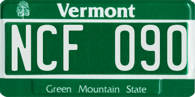 VT license plate NCF090