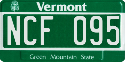 VT license plate NCF095