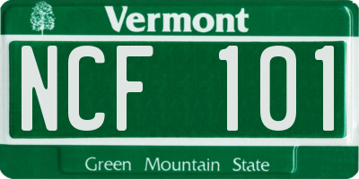 VT license plate NCF101
