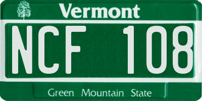 VT license plate NCF108
