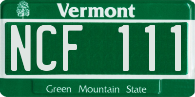 VT license plate NCF111