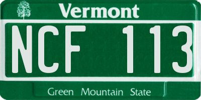 VT license plate NCF113